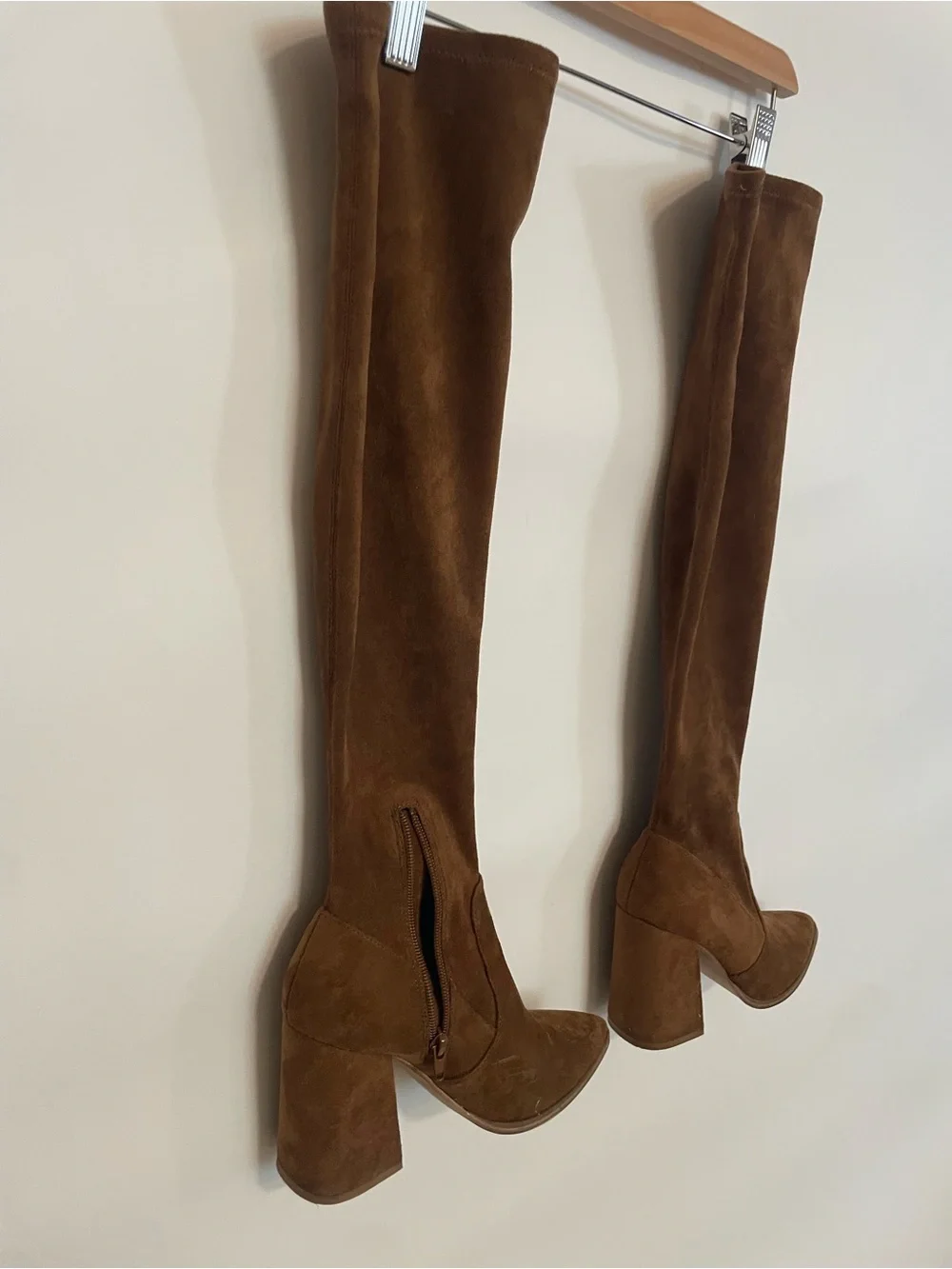 Steve Madden Brown Suede Over-the-Knee Block Heel Boots size 5